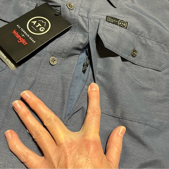 Wrangler Men’s ATG Regular Fit Long Sleeve Button Down Shirt NWT Sz 2XT - Picture 6 of 16